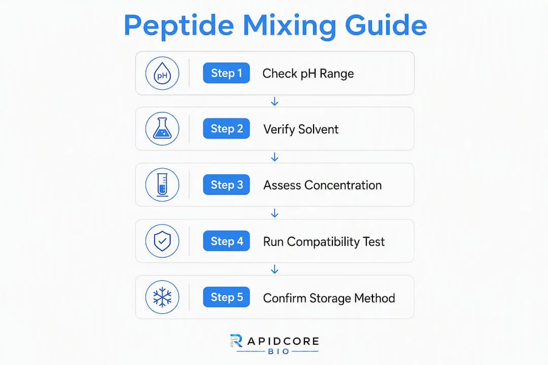 Rapidcorebio's peptide storage cases are built for research workflows — overview diagram