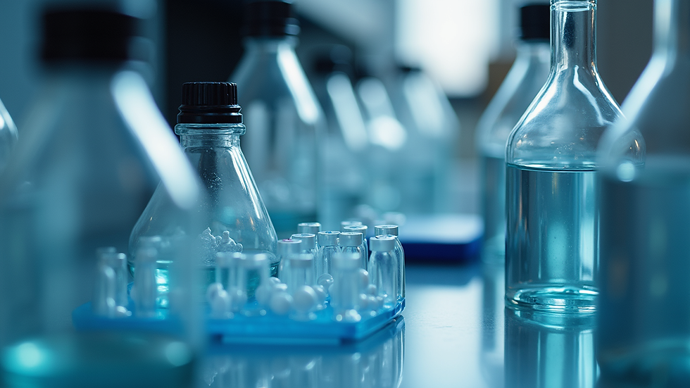 Eye-level view of laboratory equipment used for peptide synthesis