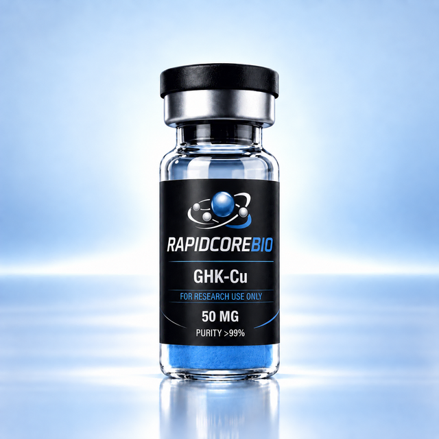 RapidCore Bio GHK-Cu 50mg vial with blue powder