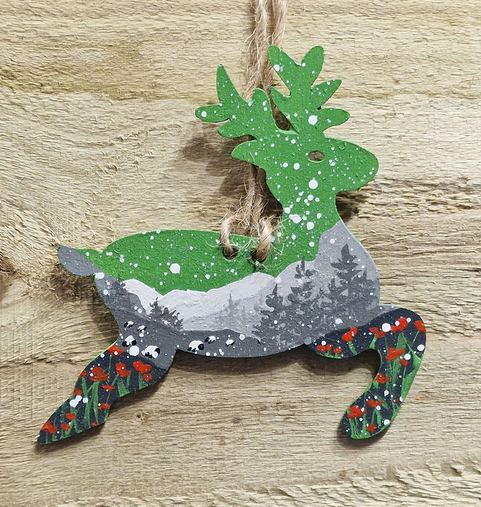 Hand Painted Reindeer - Winters day in Langstrath