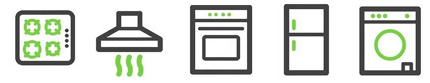 oven range stove top refridgerator fridge washing machine washer dryer