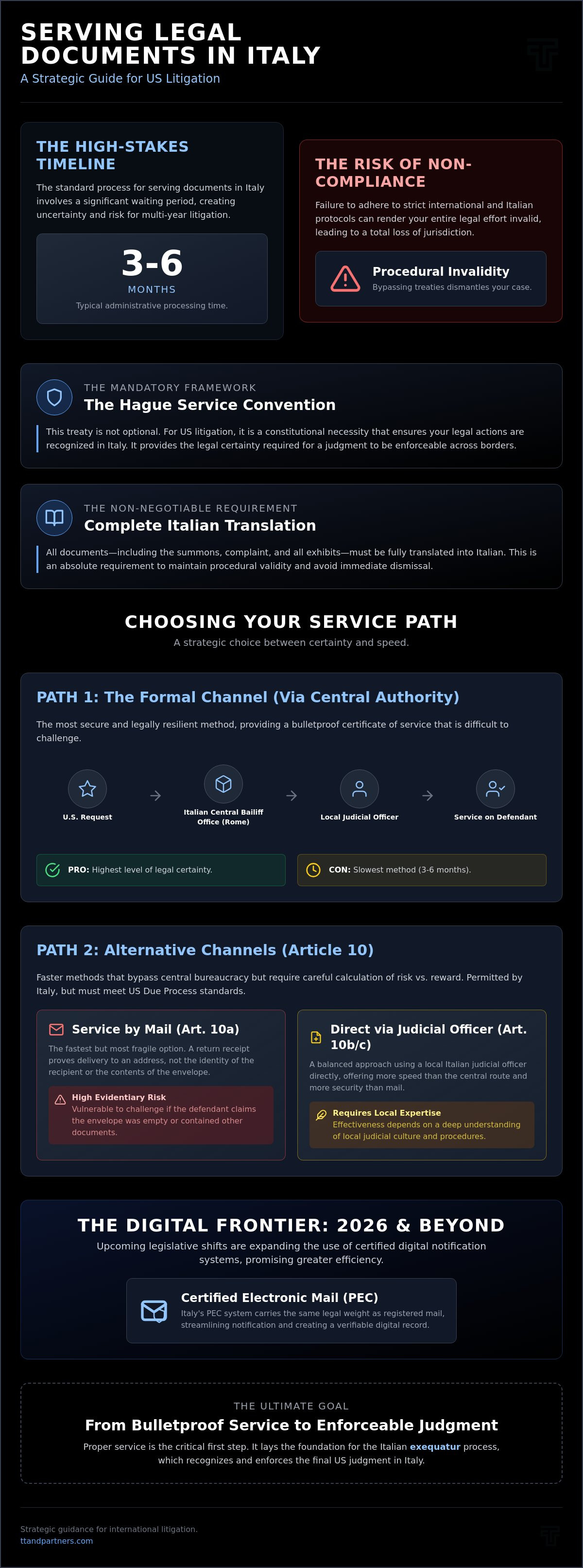 Serving legal documents in Italy from the US