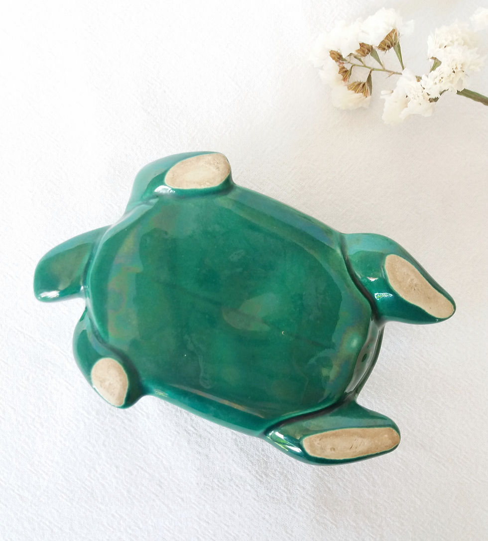 Miniature : Tirelire tortue verte à casser - années 50