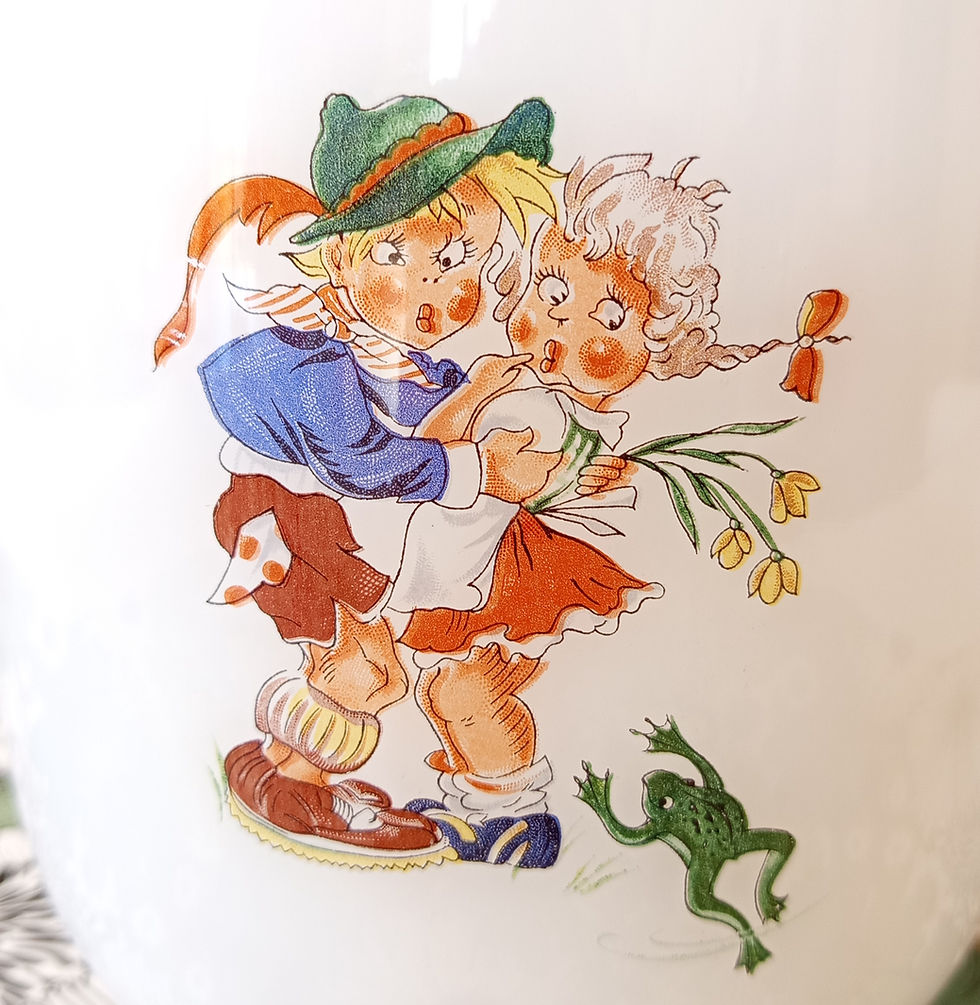 Miniature : Suspension en opaline décor enfants vintage Années 50/60