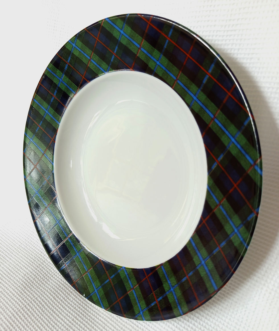 Miniature : Série de 6 assiettes creuses décor tartan Daniel Hechter - Années 80