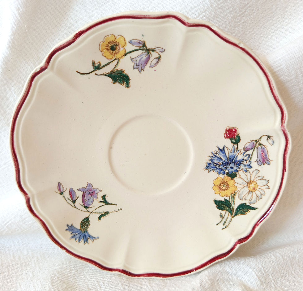 Miniature : 2 tasses et soucoupes Sarreguemines "agreste" - Edition années 70