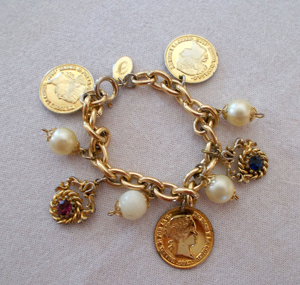 Miniature : Bracelet Jenny D'Ormond à breloques vintage - années 80/90