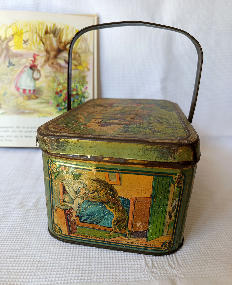 Miniature : Panier en tôle, boîte à goûter "chaperon rouge" Molié (Krema) -  Années 20