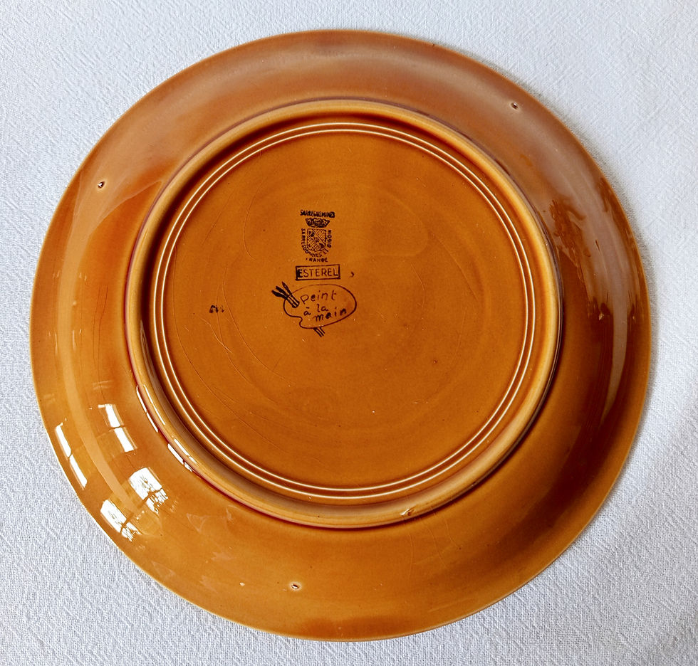 Miniature : Série de 6 assiettes plates fauves à rayures Digoin Sarreguemines "Esterel"