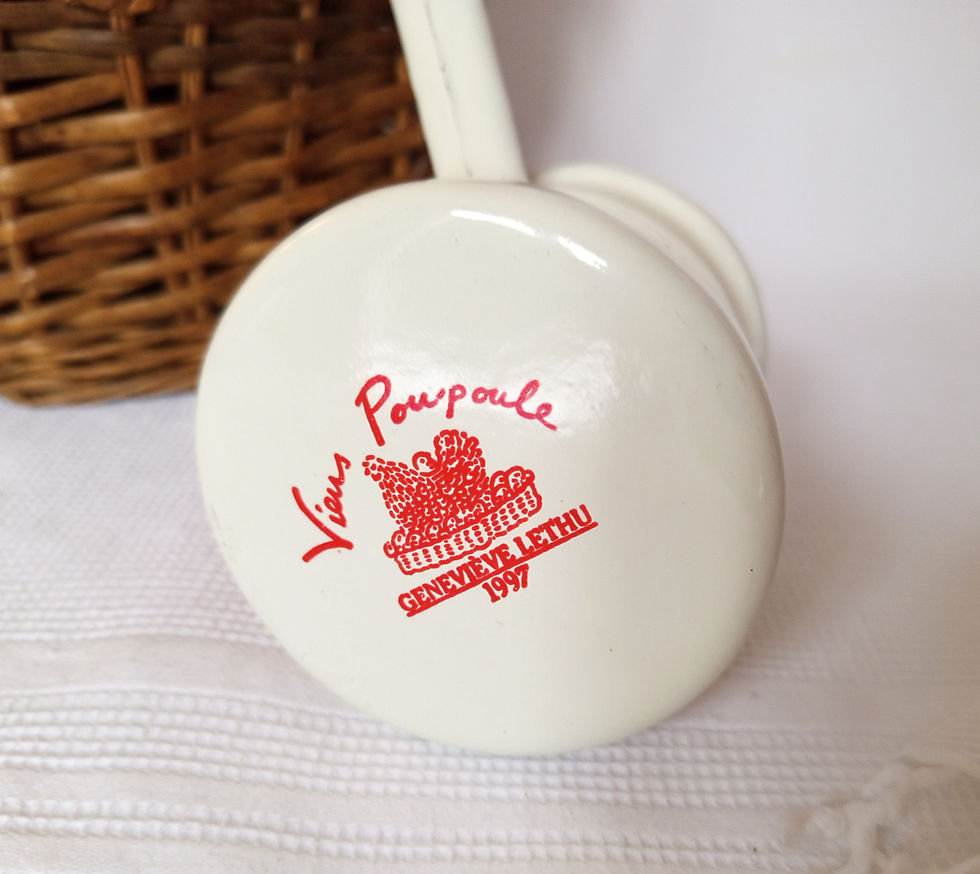 Miniature : Cafetière turque en tôle émaillée "Viens Poupoule" Geneviève Lethu 1997