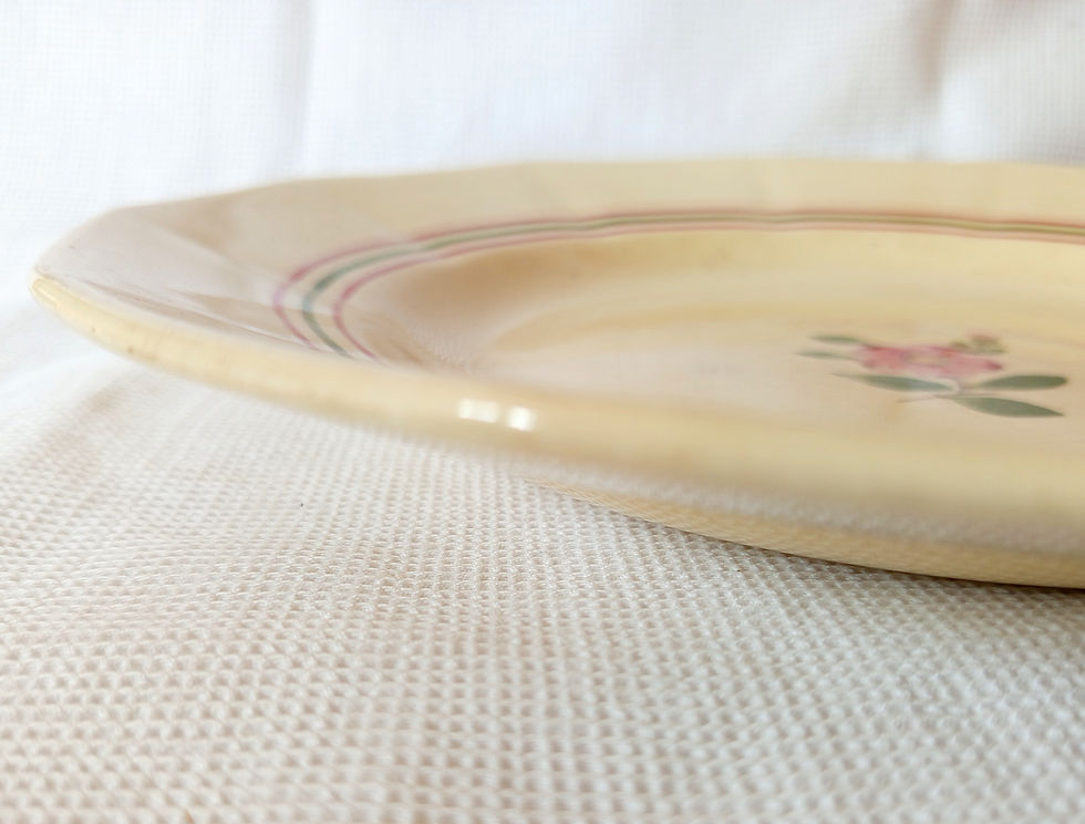Miniature : Grand plat rond décor "Armelle" Porcelaine opaque Sarreguemines Années 70