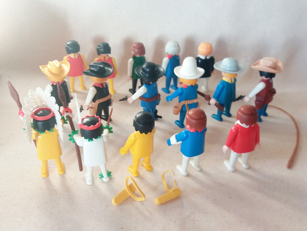 Miniature : Playmobil Western vintage diligence, cow-boys, indiens, années 70