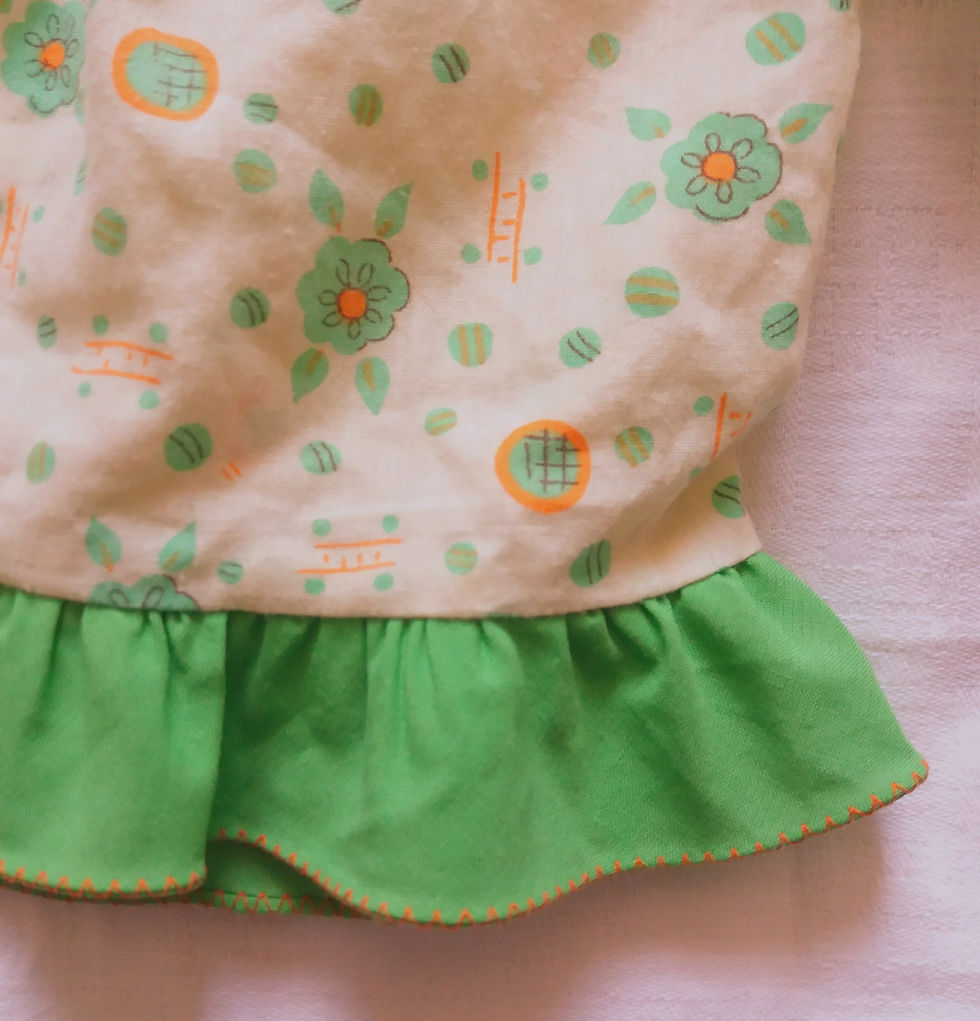 Miniature : Robe-tablier / blouse - pour poupée - années 70