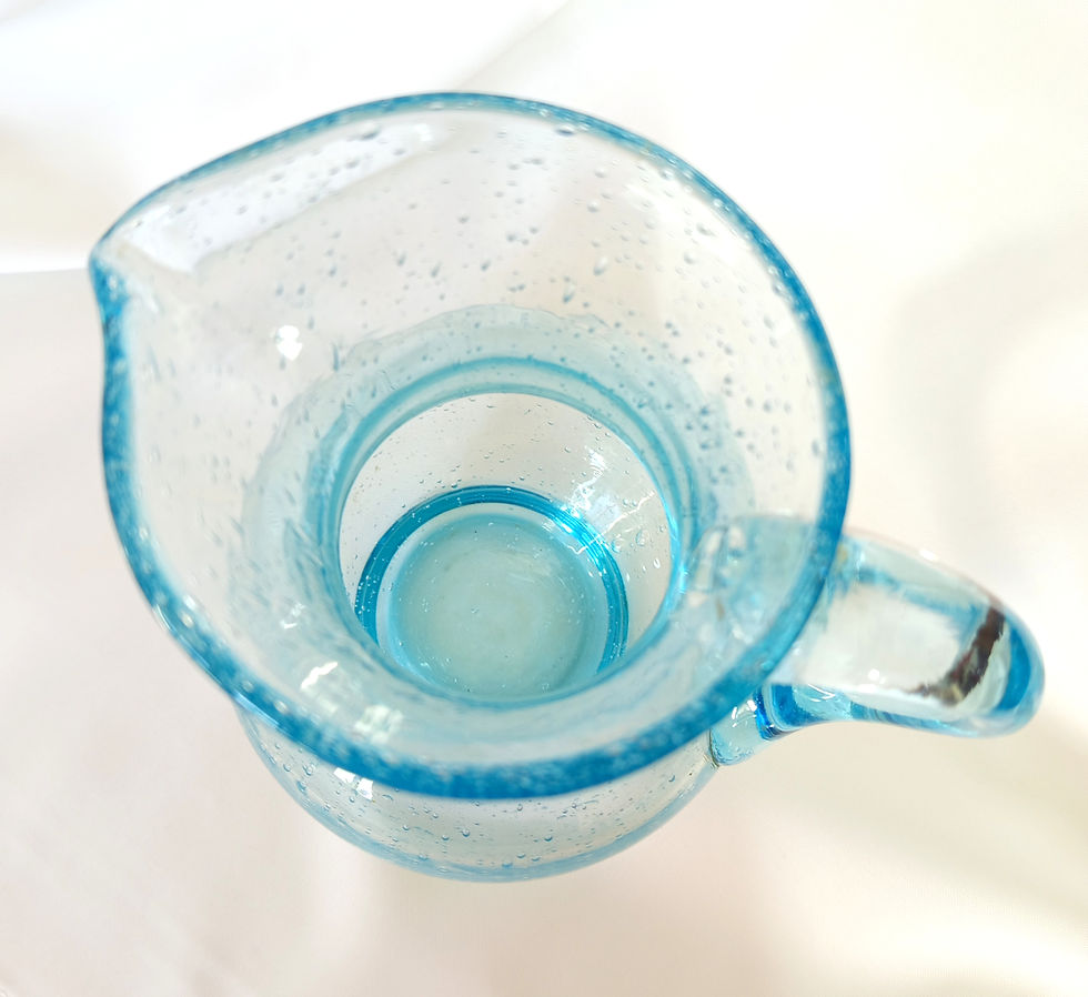 Miniature : Pichet en verre bullé bleu Biot - XXe siècle
