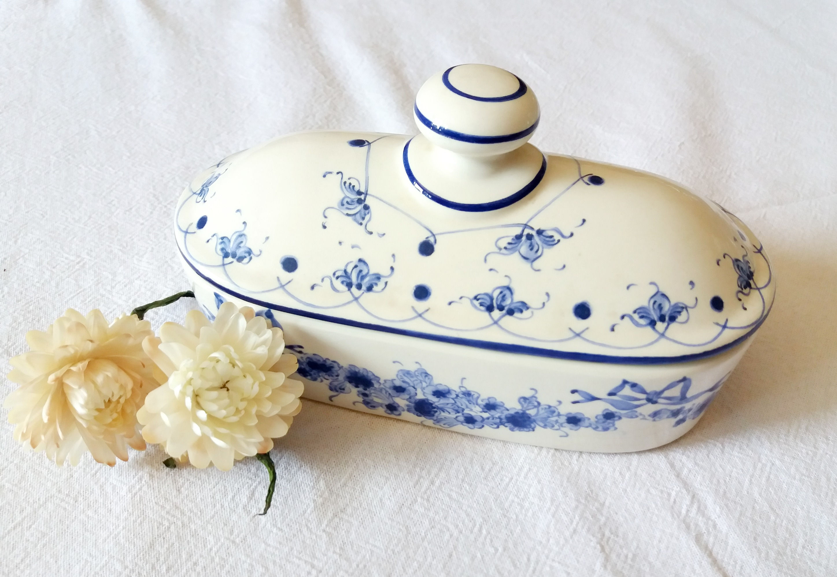 Coffret en faïence Sia collection Blue Garland