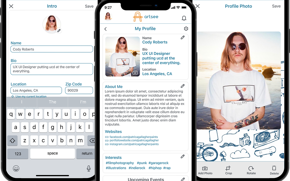 Profile — personal collection, following list, and social identity.