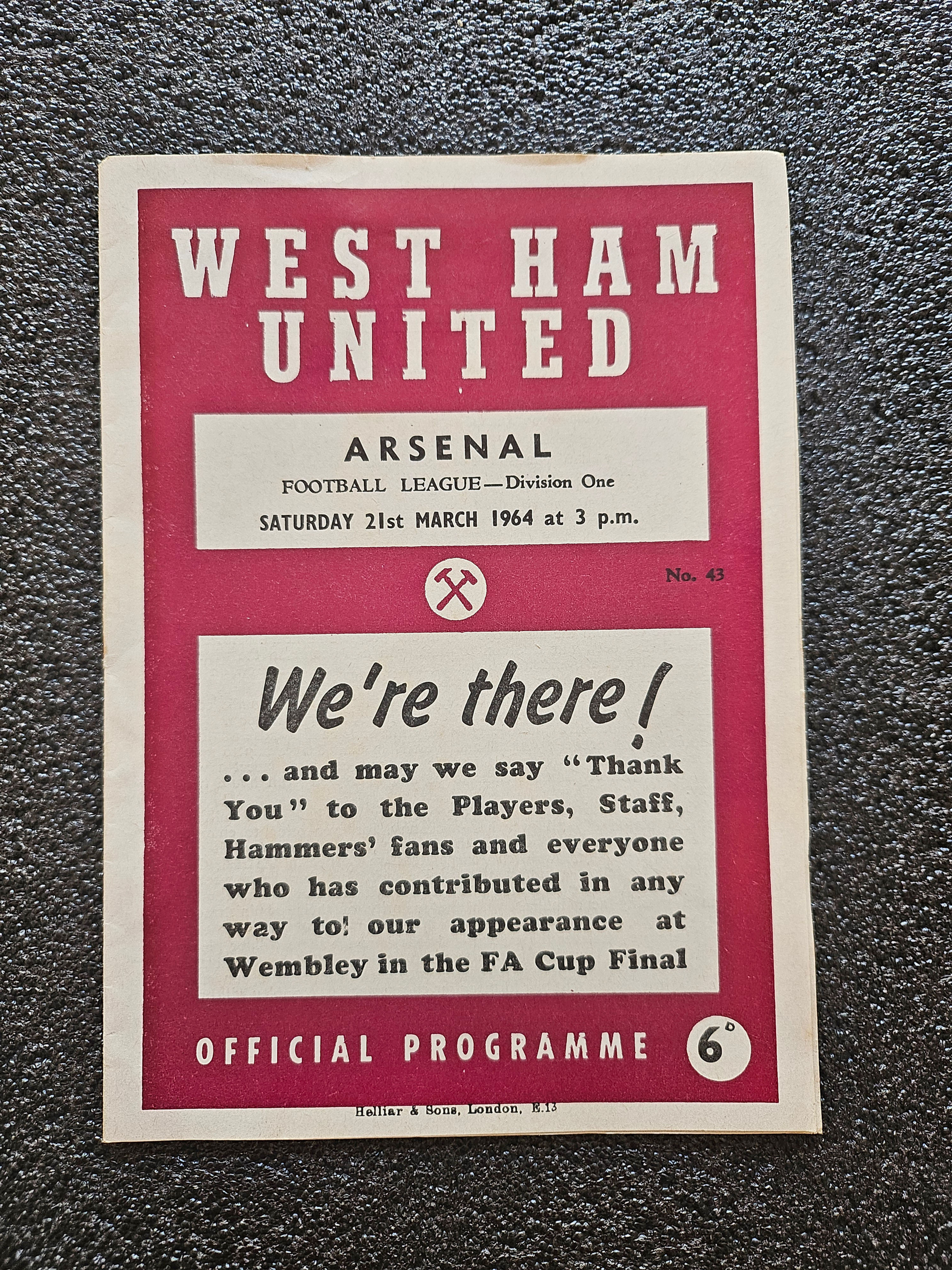 West Ham United v Arsenal - 1963-1964 - Division 1