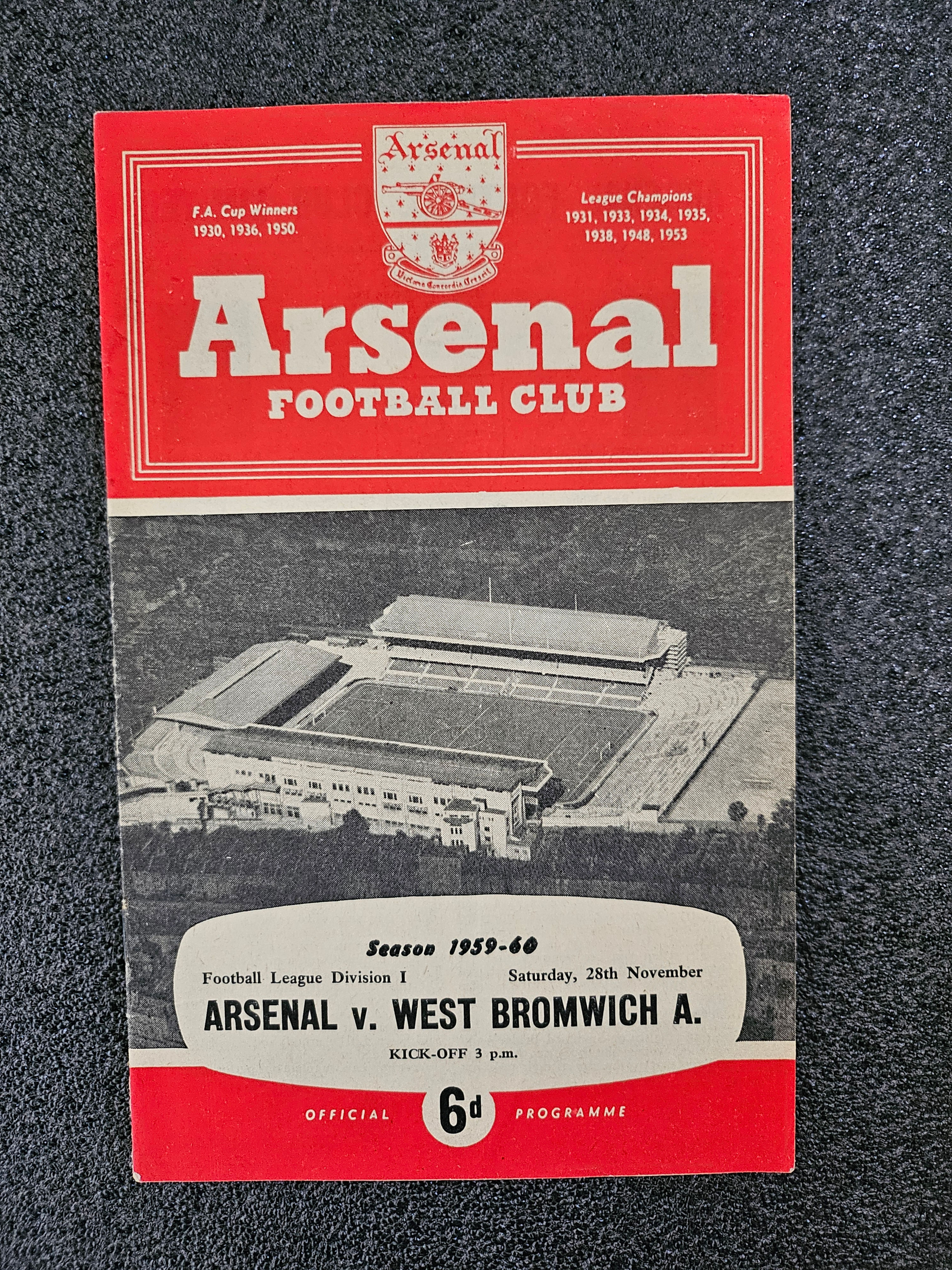 Arsenal v West Bromwich Albion - 1959-1960 - Division 1