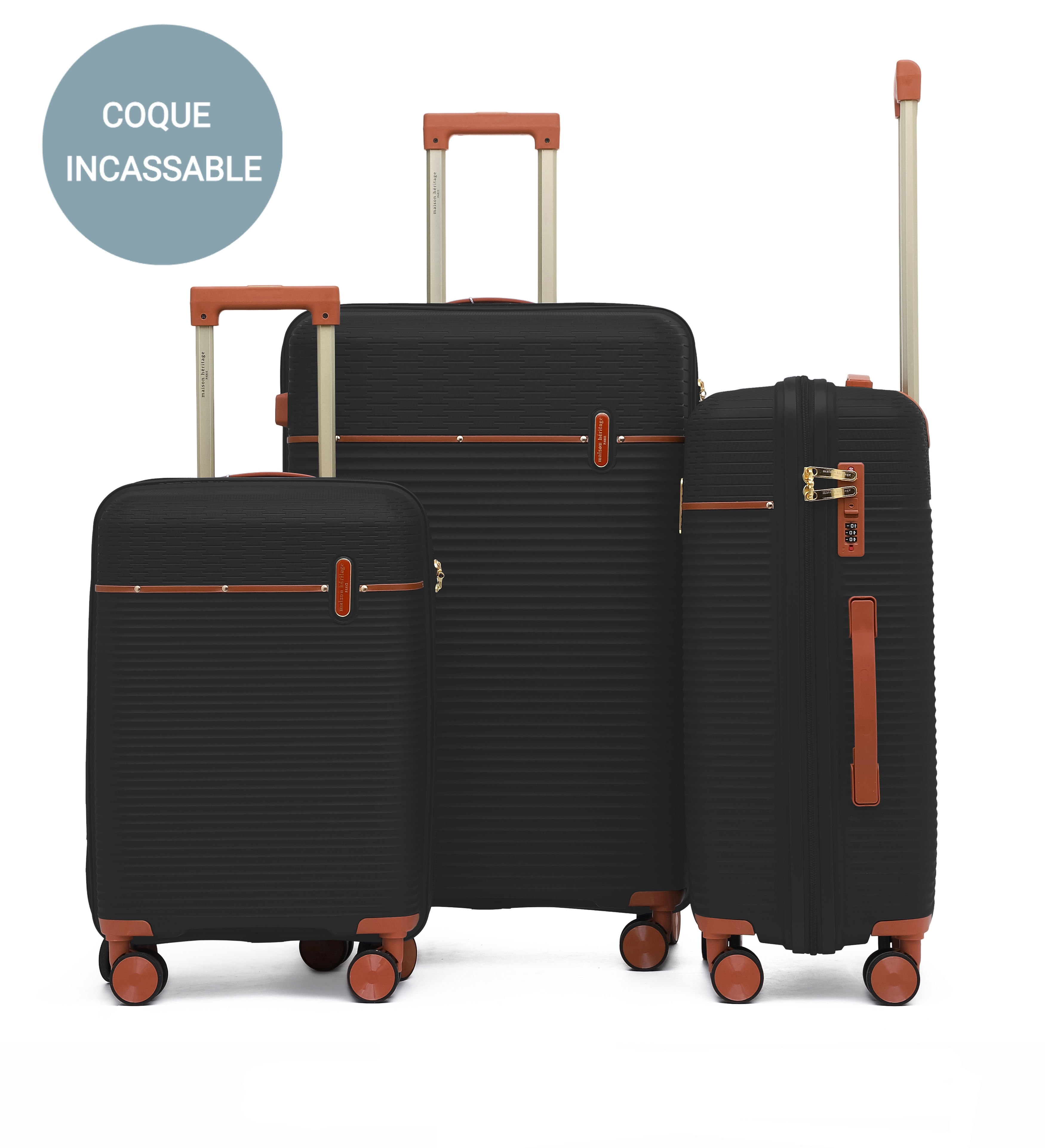 Courcelles set 3 valises S/M/L - Black
