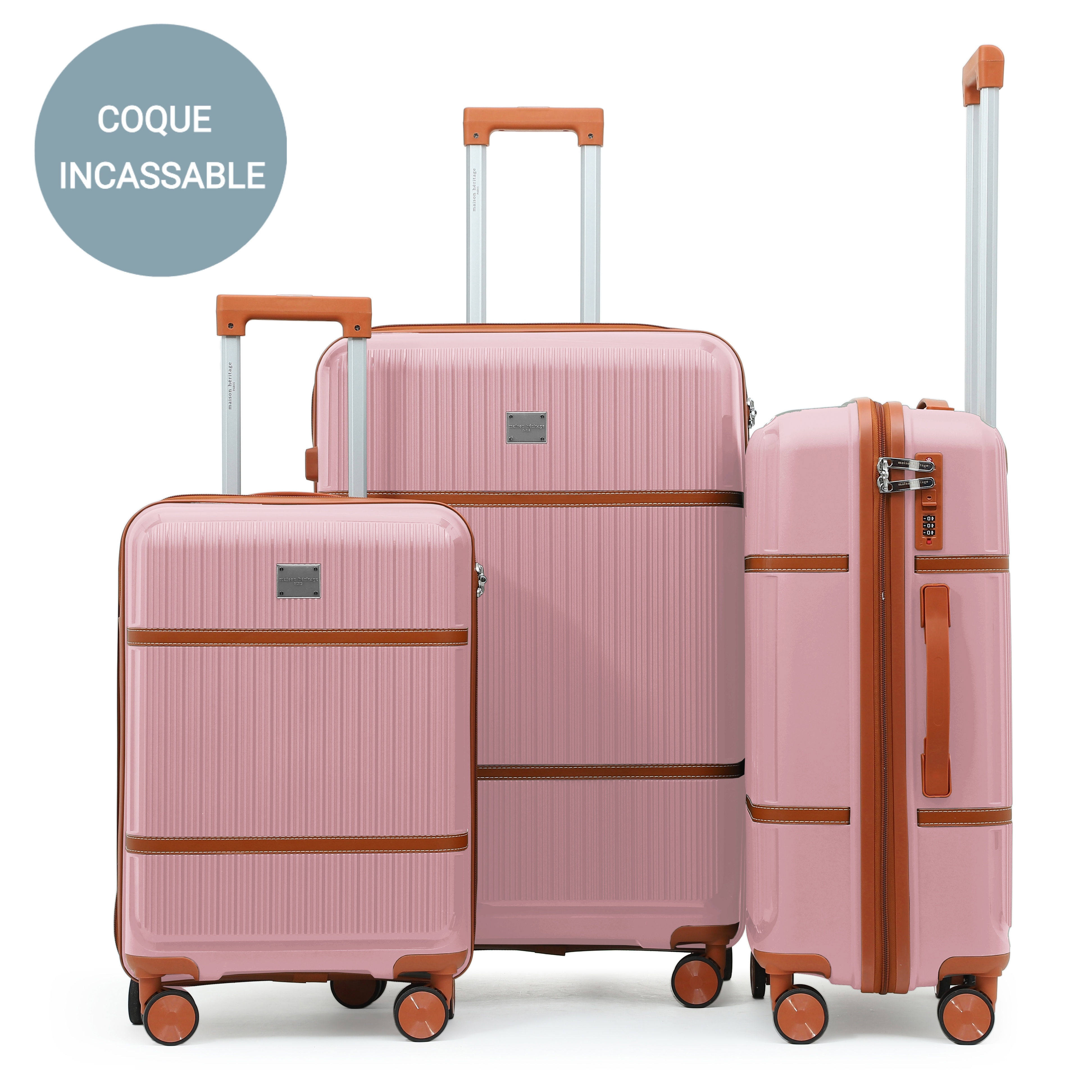 Malesherbes set 3 valises S/M/L - Rose Gold