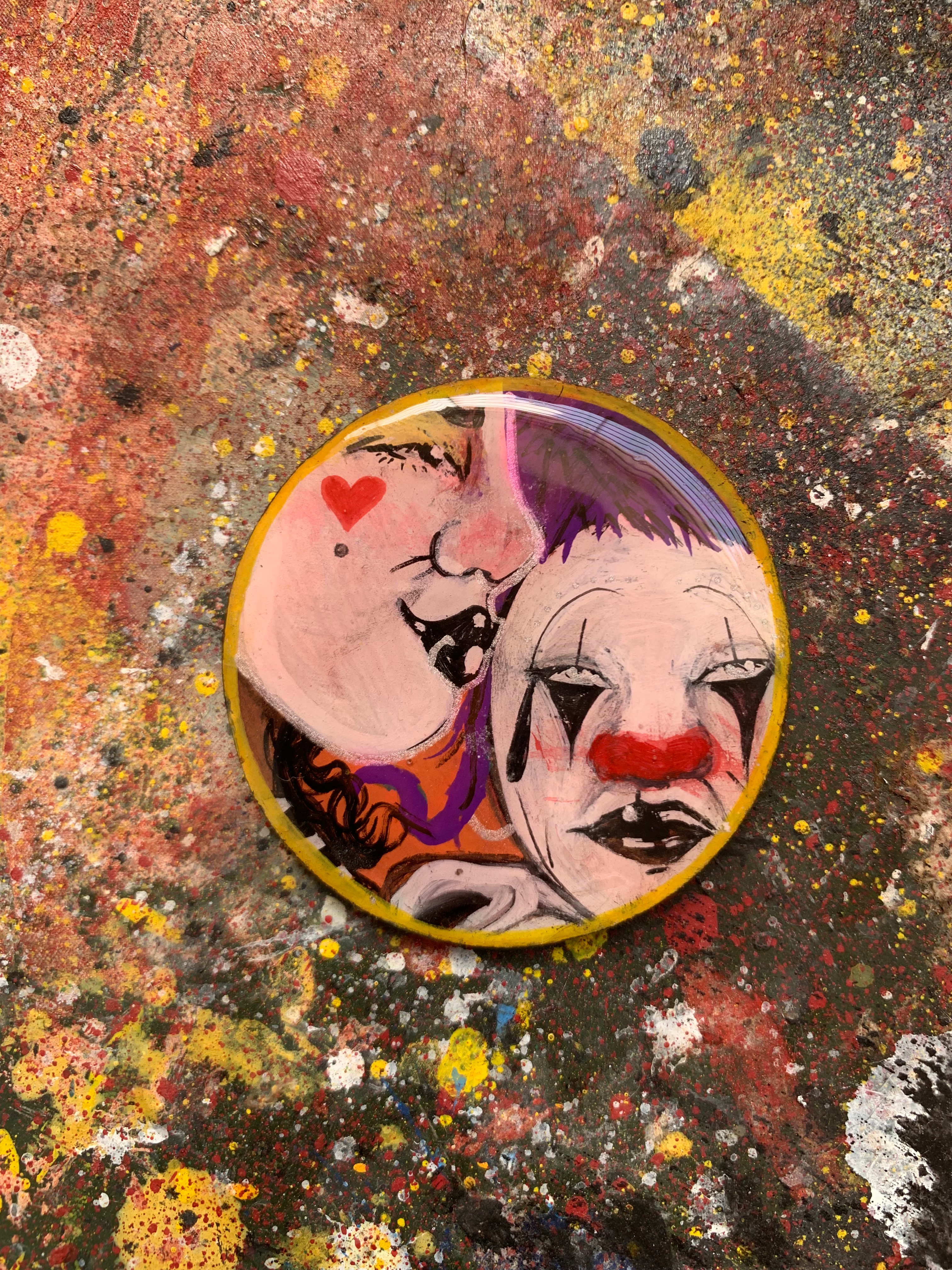 Ímã magnético Colombina e Pierrot - série Mascaretas, por Ira Kurumim