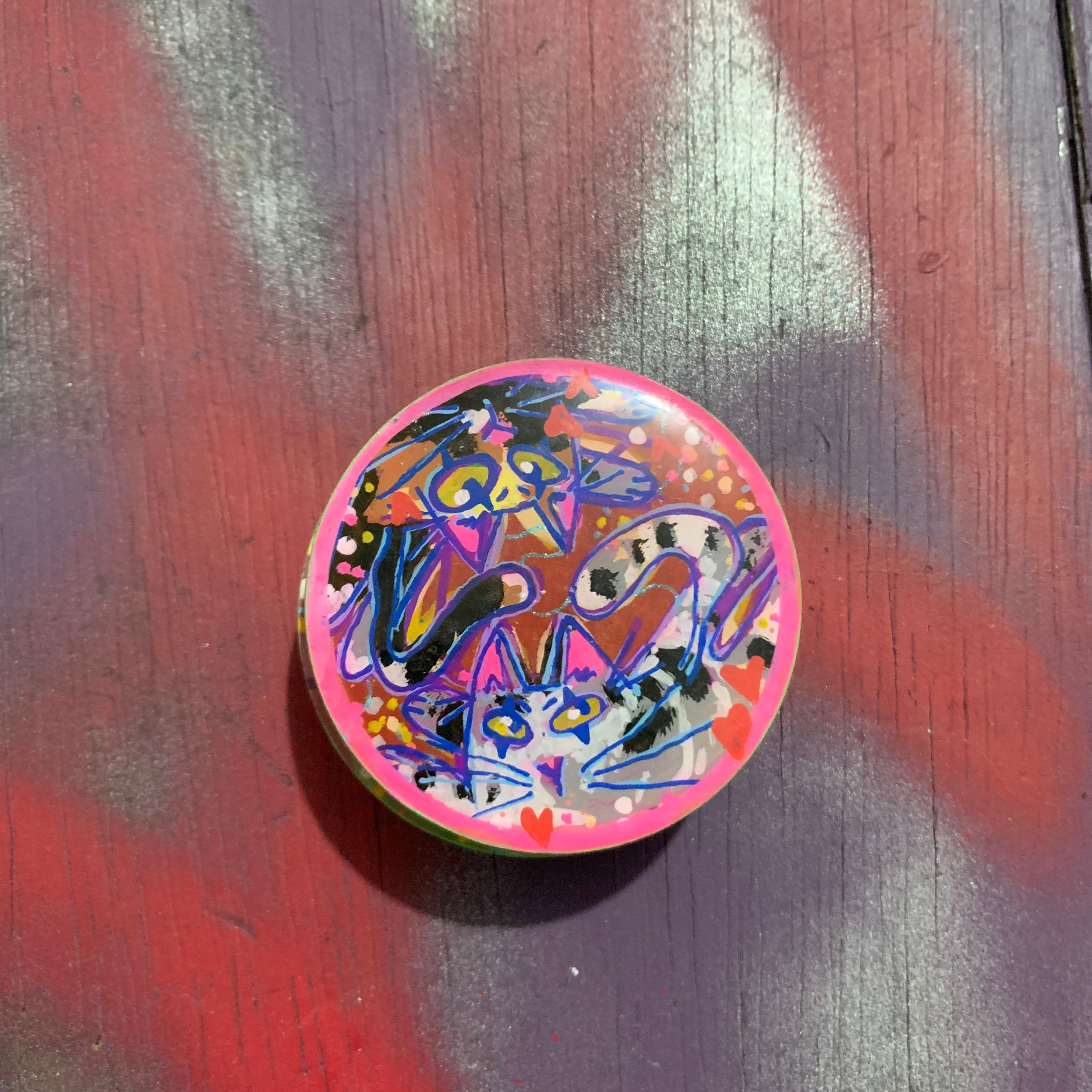 Ímã magnético - série Gatinhes na Folia, por Miau