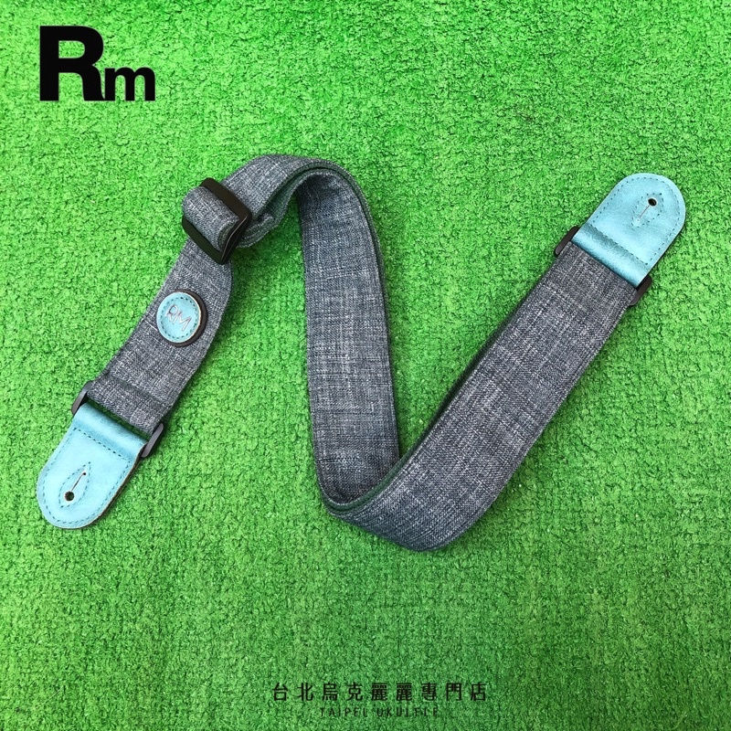 縮圖：RM 棉麻 皮革Logo 木吉他 / 烏克麗麗 背帶
