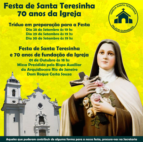 Igreja de Santa Teresinha no Palácio Guanabara completa 70 anos
