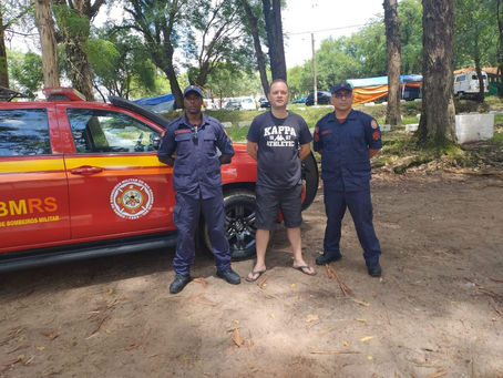 Corpo de Bombeiros realiza ação de prevenção a afogamentos no Camping Municipal de Pedro Osório