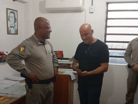 1º Tenente Cláudio Alves é promovido à reserva com honras pela Brigada Militar de Arroio Grande