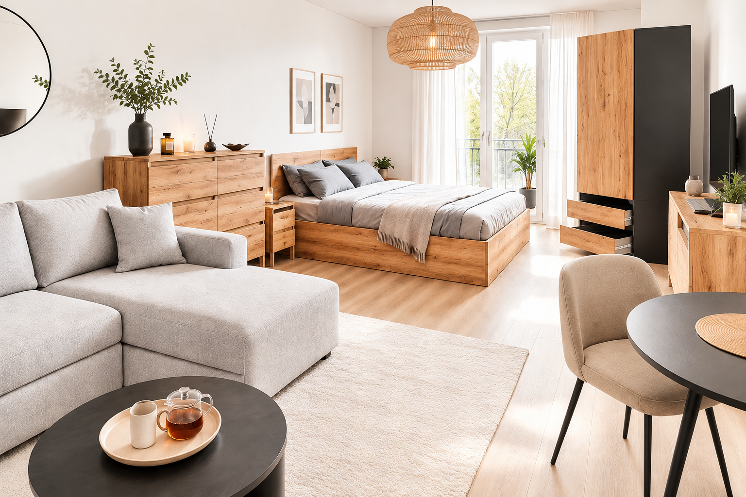 Beispiel Einrichtung NeuFi Home & Hotel – eingerichtetes Apartment