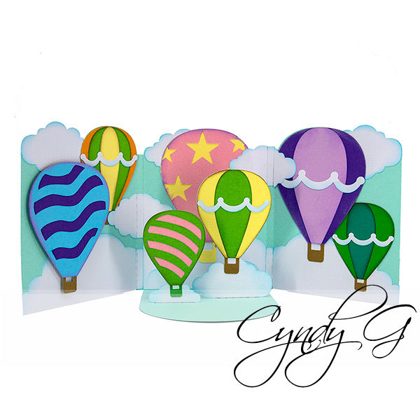 Hot Air Balloon Tri-Fold Card SVG