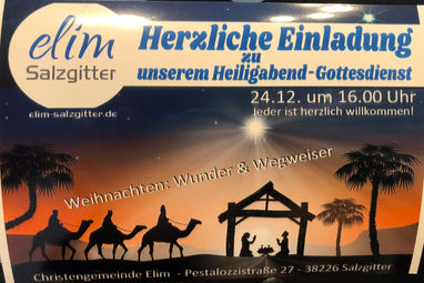 Einladung zu unserem Heiligabend- Gottesdienst