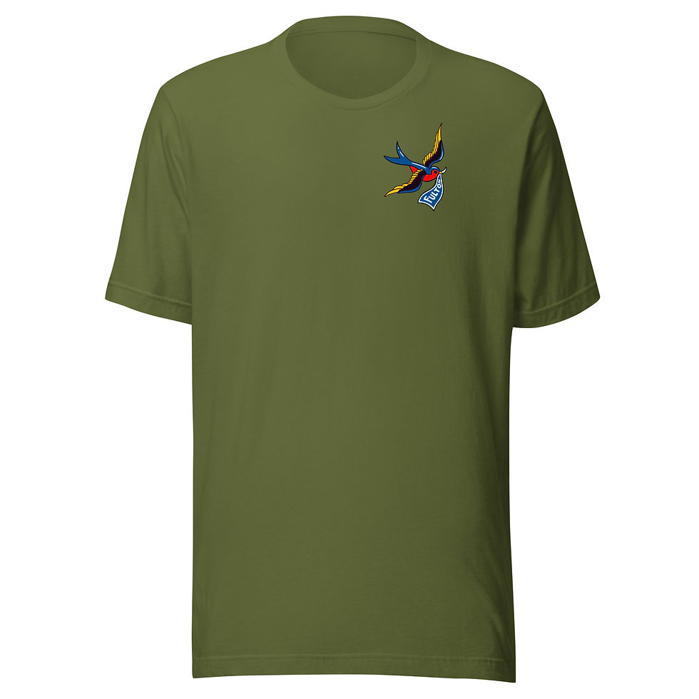 Miniaturebillede: Unisex t-shirt med hval hale og svale