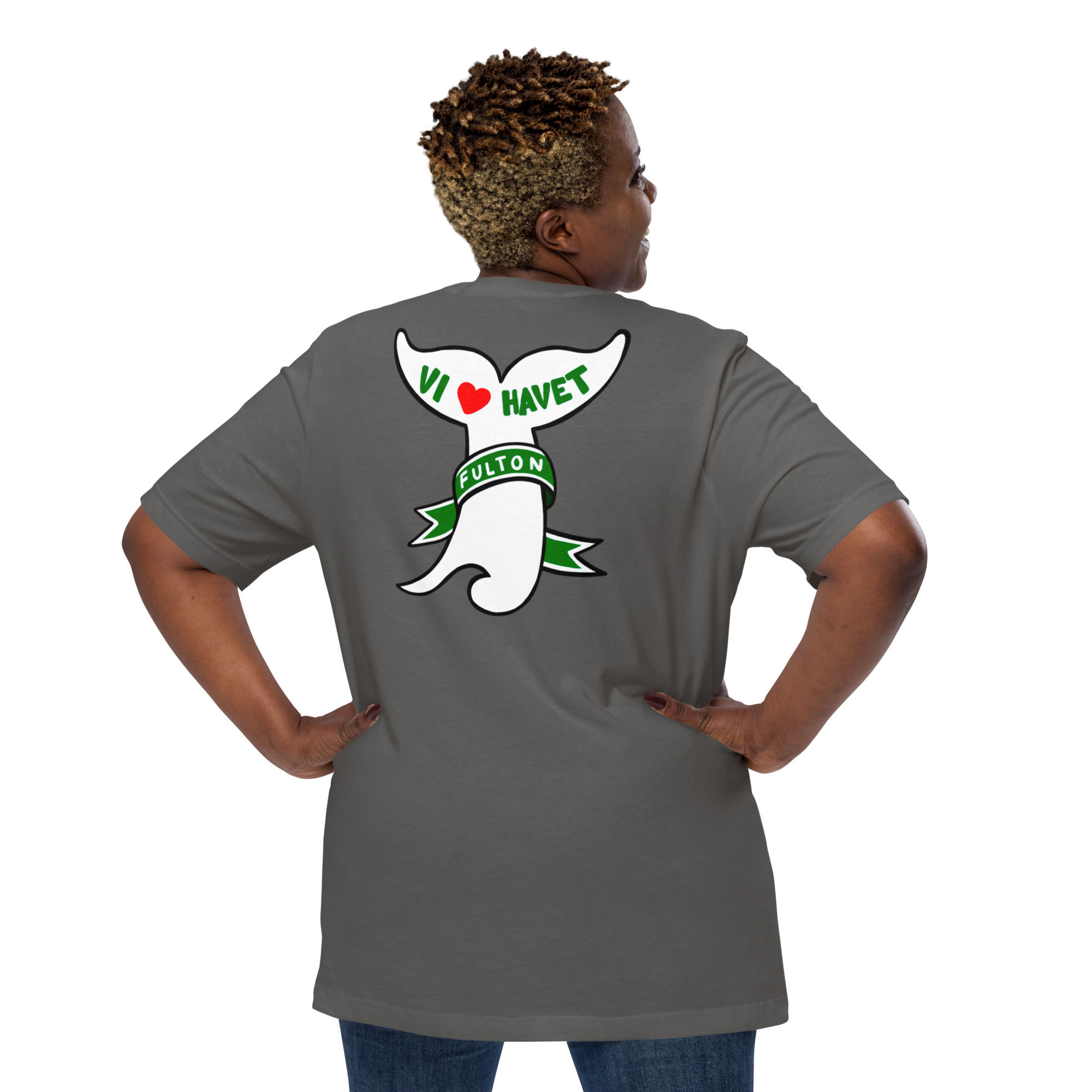 Unisex t-shirt med hval hale