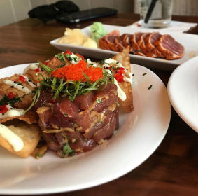 Photo of food from a date. Fresh ahi tuna