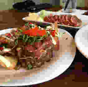 Photo of food from a date. Fresh ahi tuna