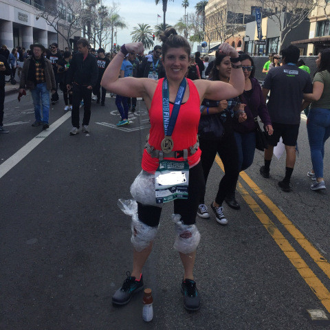 Photo of my finish at LA Marathon 2018