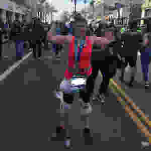 Photo of my finish at LA Marathon 2018
