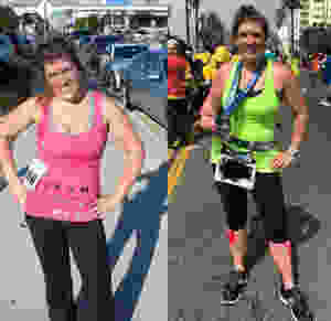 Photo from my first 5K side by side with my first Marathon!