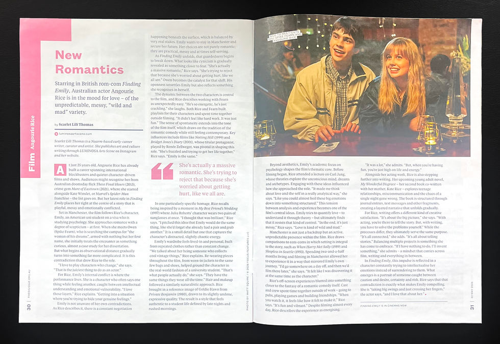 Edition 762 of The Big Issue Australia — “New Romantics", Interview with Angourie Rice, p.30-31.