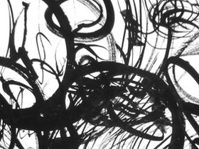 Black lines — a close study of surface and tension in Mira’s studio.