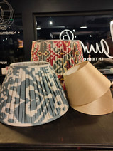 Silk and cotton Ikat lampshades