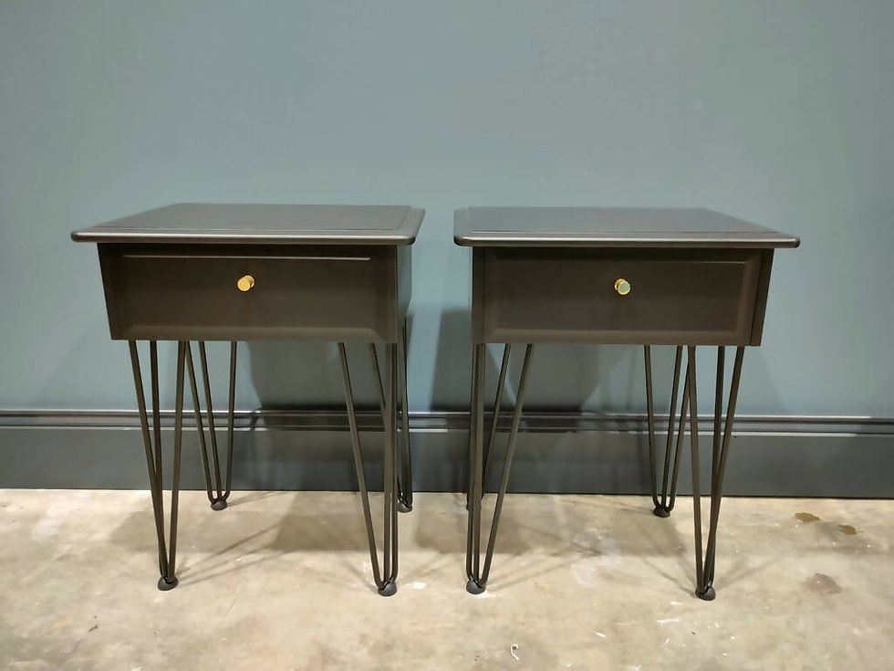 Stag Minstrel Bedside Tables with Hairpin legs