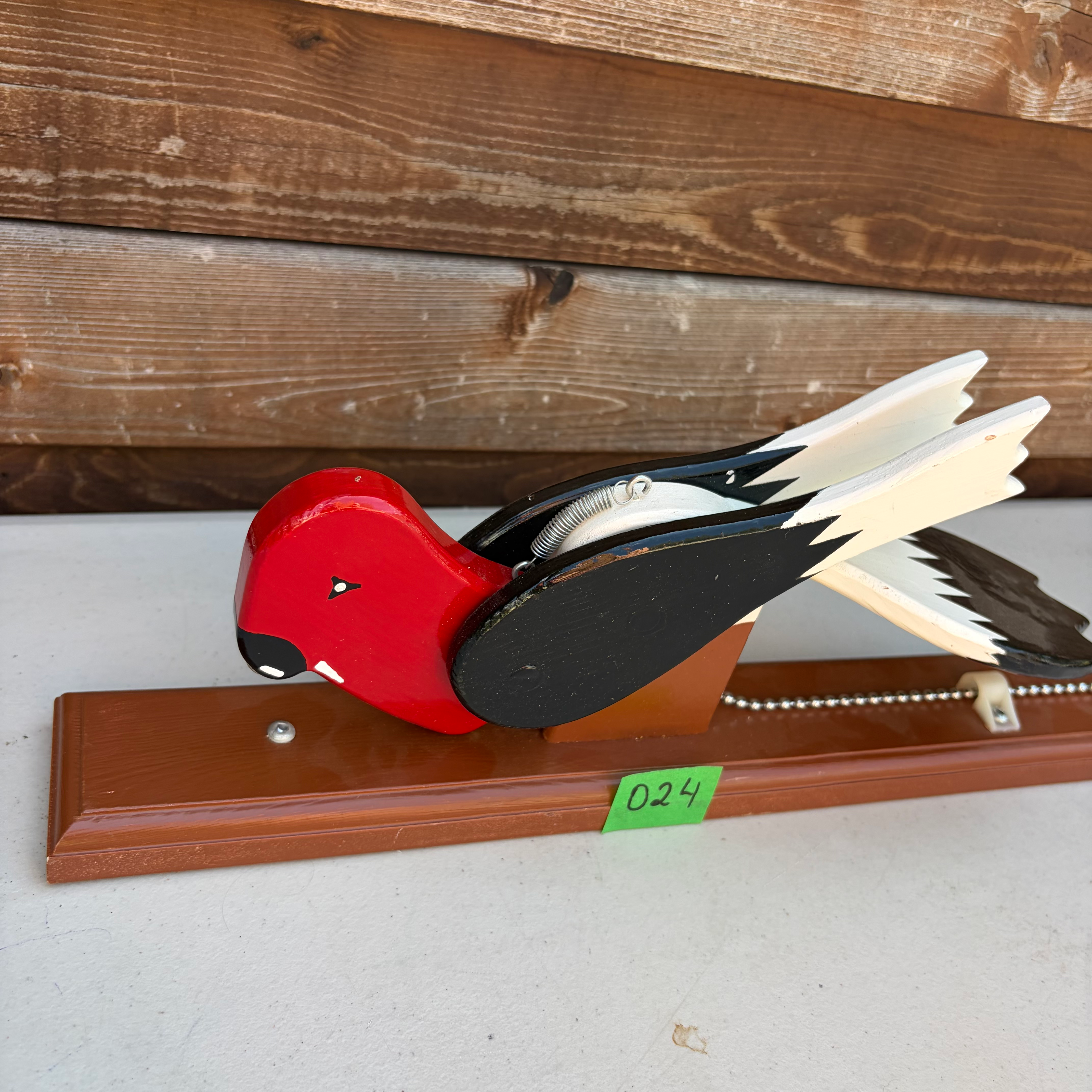 MD - 024 - H. Made Painted & Carved Woodpecker Door Knocker