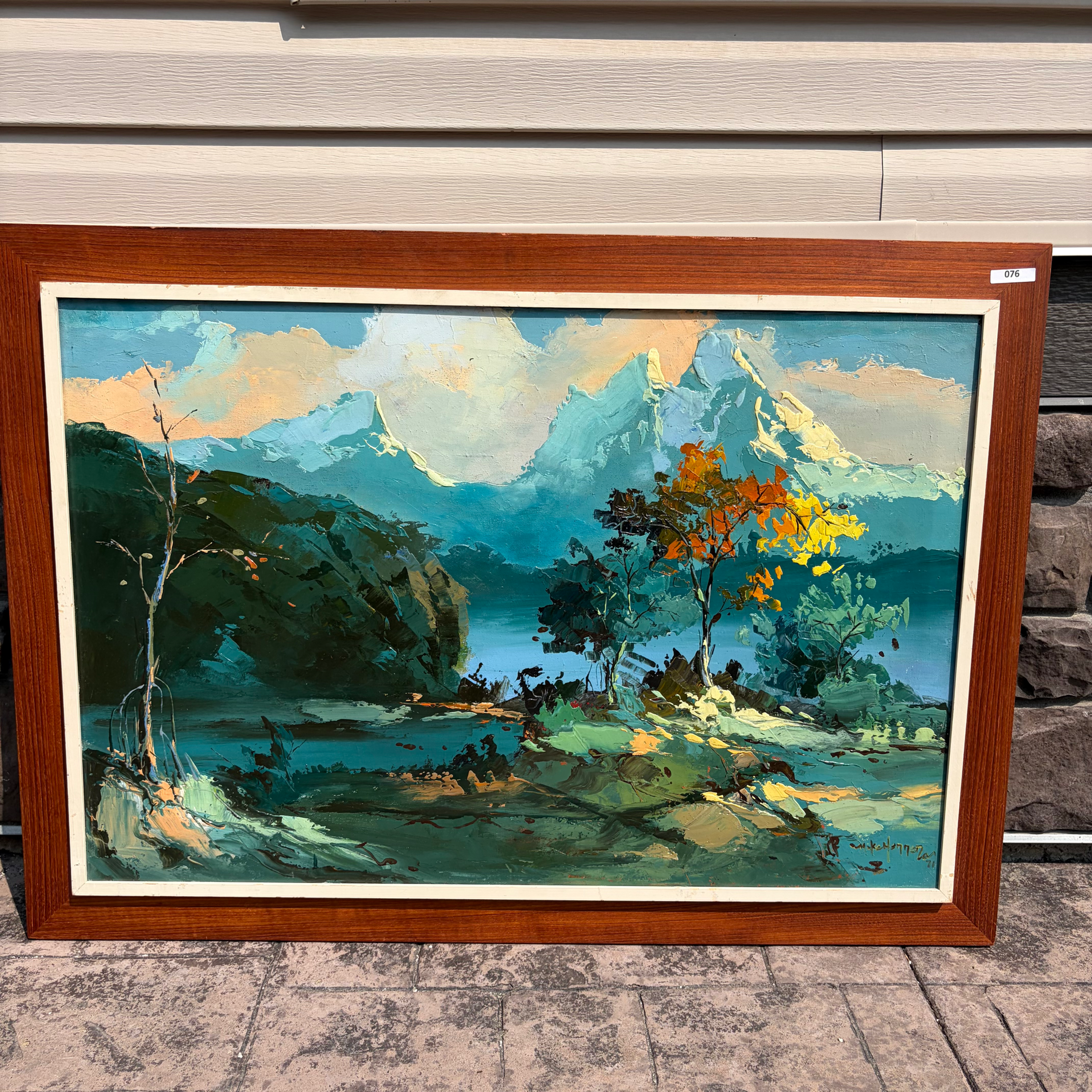 AD - 076 - 42x30" Signed Oil Painting On Canvas of Mountain View