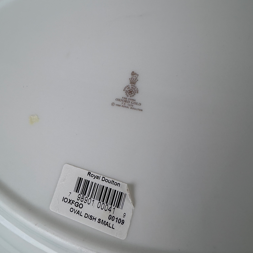Thumbnail: MP - 243 - Asstd Royal Doulton Dishes W/Oxford Gold 8" Plates & Oval Small Dish