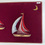 Thumbnail: EM - 001 - 36x21" String Art On Velvet Of Sail Boats - MCM