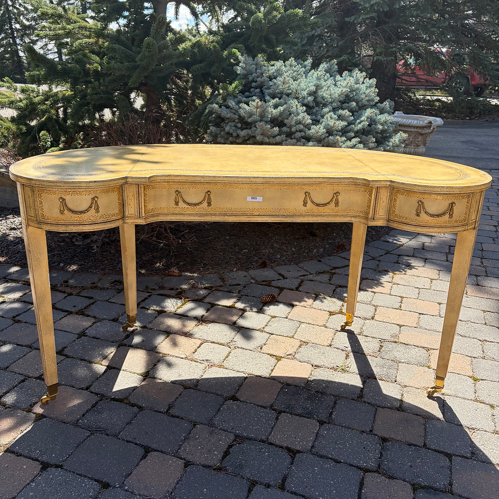 Thumbnail: FH - 065 - Vtg Maitland Smith Desk W/Drawers On castors