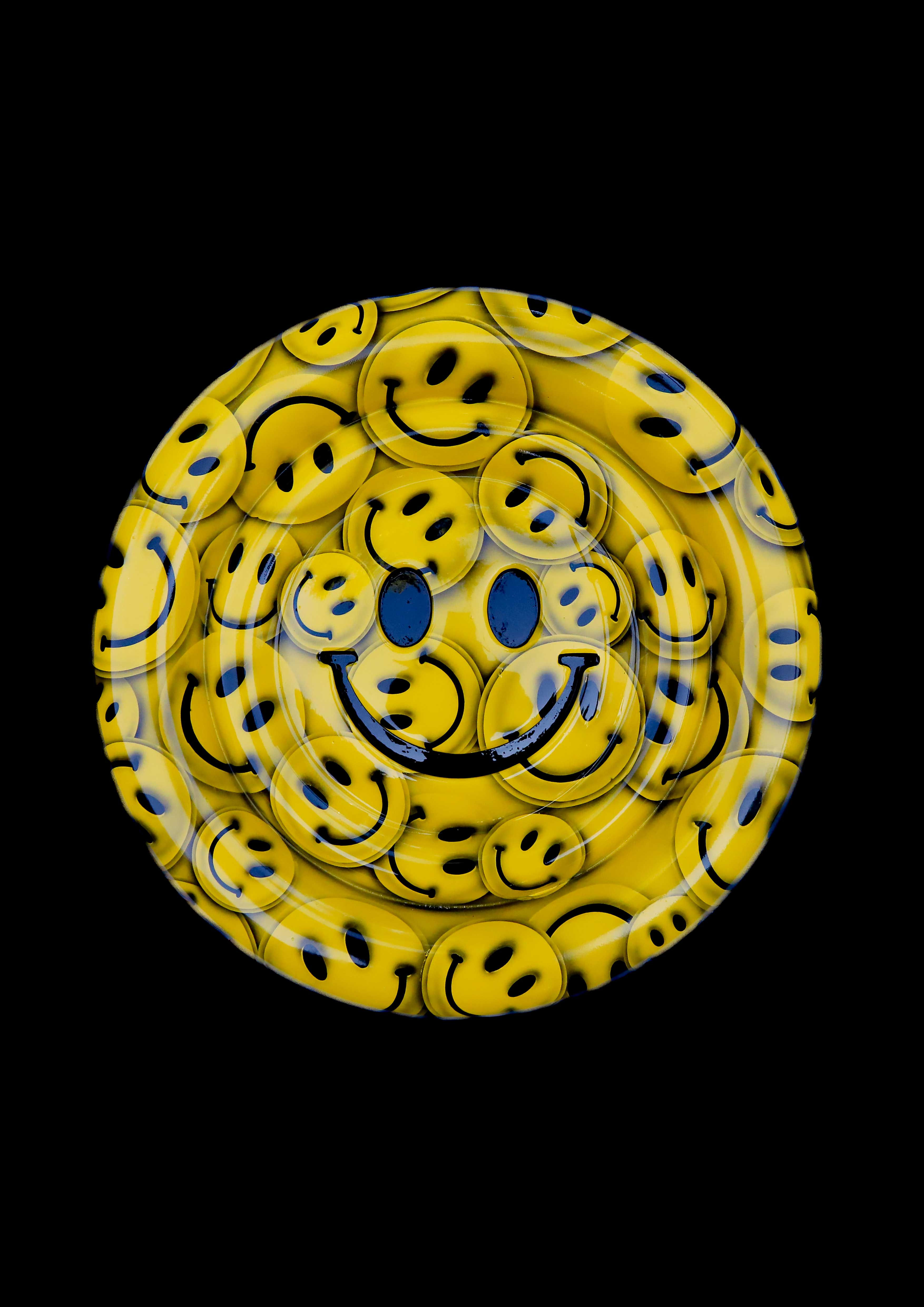 Yellow Smiley Bomb Print by Chip